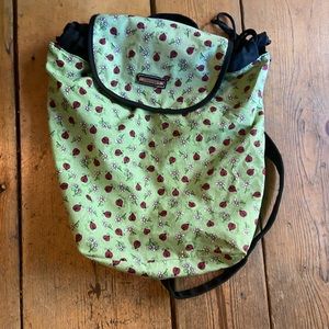 Longaberger Ladybug Drawstring one strap backpack